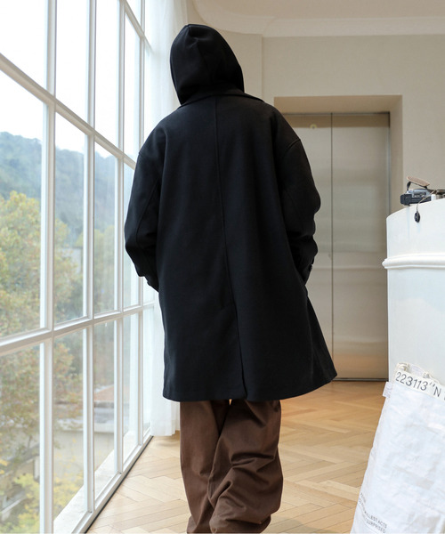 neos（ネオス）の「【neos -addictive design-】ビッグシルエット ウールライク ハーフ トレンチコート（トレンチコート・メンズ・ダークブラウン/チャコールグレー/グレイッシュベージュ/ブラック・LARGE/MEDIUM）」の8枚目の写真