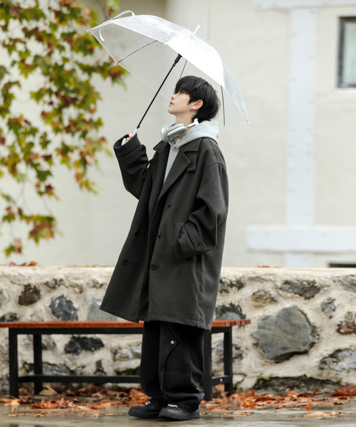 neos（ネオス）の「【neos -addictive design-】ビッグシルエット ウールライク ハーフ トレンチコート（トレンチコート・メンズ・ダークブラウン/チャコールグレー/グレイッシュベージュ/ブラック・LARGE/MEDIUM）」の11枚目の写真