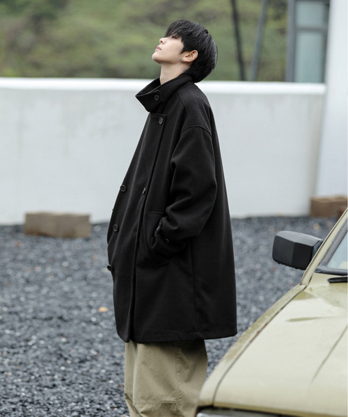 neos（ネオス）の「【neos -addictive design-】ビッグシルエット ウールライク ハーフ トレンチコート（トレンチコート・メンズ・ダークブラウン/チャコールグレー/グレイッシュベージュ/ブラック・LARGE/MEDIUM）」の18枚目の写真