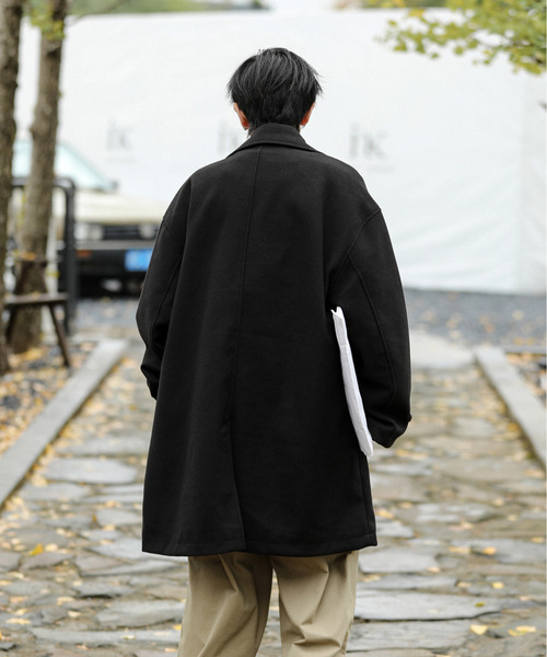 neos（ネオス）の「【neos -addictive design-】ビッグシルエット ウールライク ハーフ トレンチコート（トレンチコート・メンズ・ダークブラウン/チャコールグレー/グレイッシュベージュ/ブラック・LARGE/MEDIUM）」の19枚目の写真