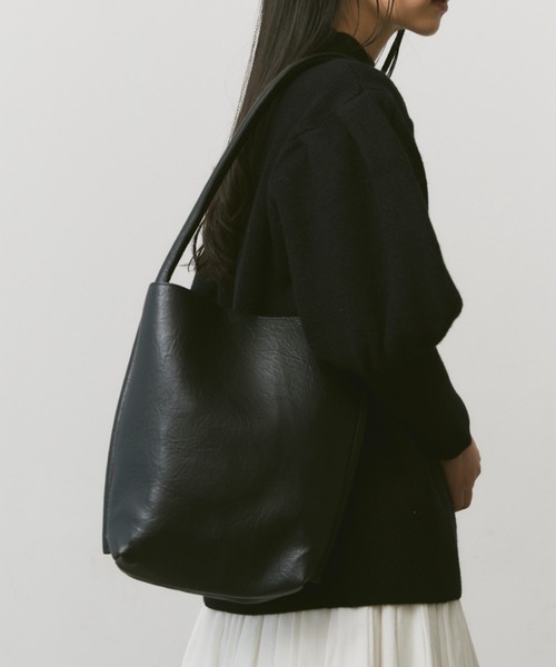 Libra Cue（リブラ キュー）の「ワンハンドルボックストート（トートバッグ・レディース・ブラック/アイボリー/ブラウン・FREE）」の11枚目の写真