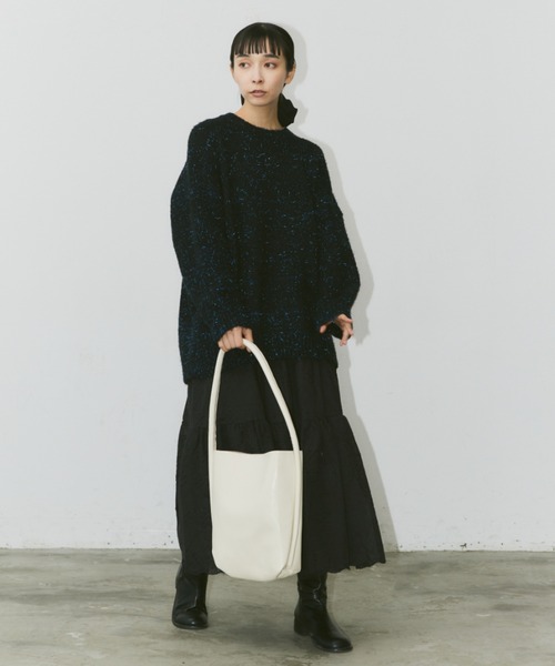 Libra Cue（リブラ キュー）の「ワンハンドルボックストート（トートバッグ・レディース・ブラック/アイボリー/ブラウン・FREE）」の6枚目の写真