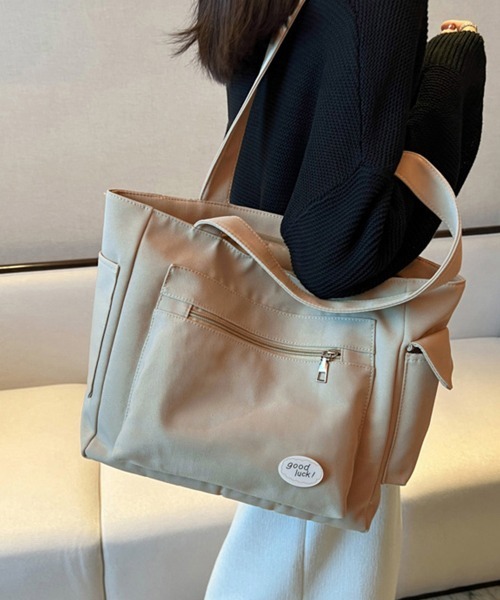 Miniministore（ミニミニストア）の「キャンバストートバッグ 韓国肩掛けバッグ（トートバッグ・レディース・ベージュ/ブラック/グリーン/アイボリー・フリー）」の4枚目の写真