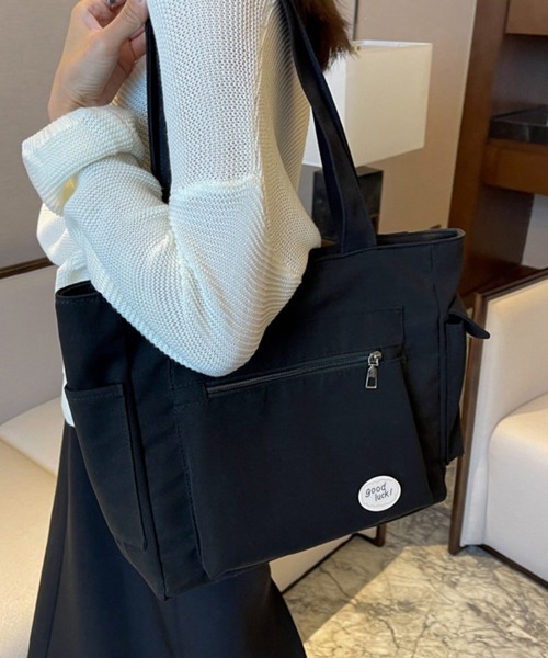 Miniministore（ミニミニストア）の「キャンバストートバッグ 韓国肩掛けバッグ（トートバッグ・レディース・ベージュ/ブラック/グリーン/アイボリー・フリー）」の6枚目の写真