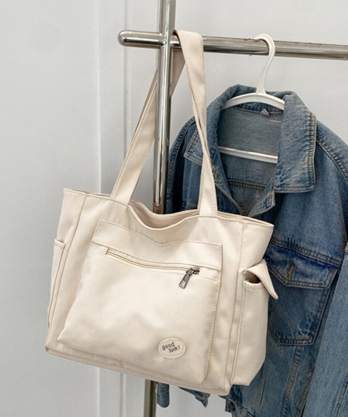 Miniministore（ミニミニストア）の「キャンバストートバッグ 韓国肩掛けバッグ（トートバッグ・レディース・ベージュ/ブラック/グリーン/アイボリー・フリー）」の10枚目の写真