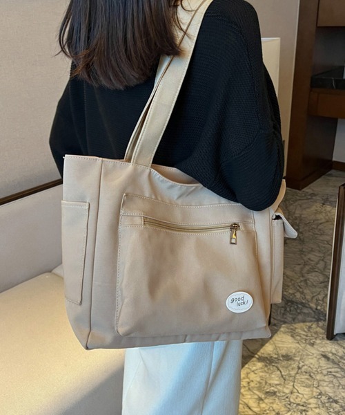 Miniministore（ミニミニストア）の「キャンバストートバッグ 韓国肩掛けバッグ（トートバッグ・レディース・ベージュ/ブラック/グリーン/アイボリー・フリー）」の11枚目の写真