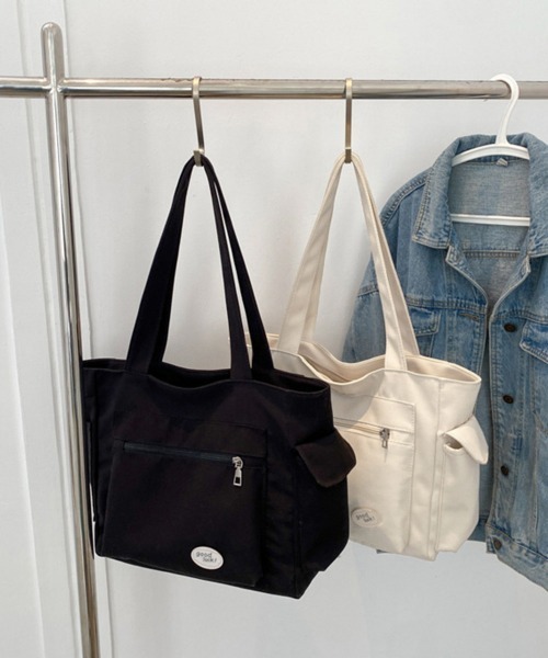 Miniministore（ミニミニストア）の「キャンバストートバッグ 韓国肩掛けバッグ（トートバッグ・レディース・ベージュ/ブラック/グリーン/アイボリー・フリー）」の16枚目の写真