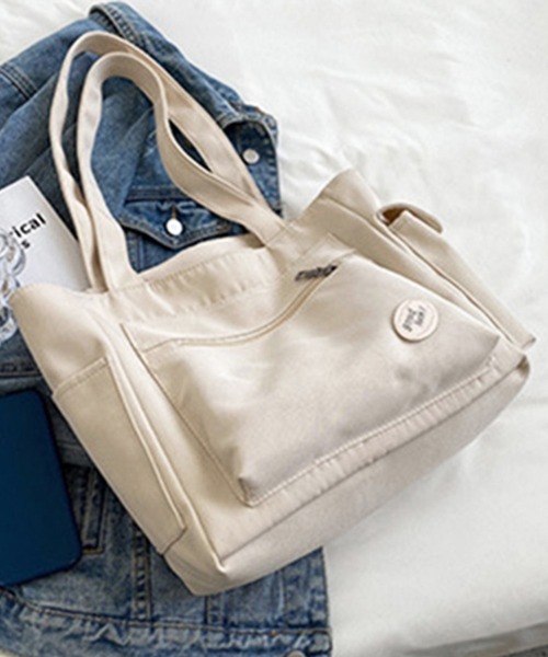 Miniministore（ミニミニストア）の「キャンバストートバッグ 韓国肩掛けバッグ（トートバッグ・レディース・ベージュ/ブラック/グリーン/アイボリー・フリー）」の17枚目の写真