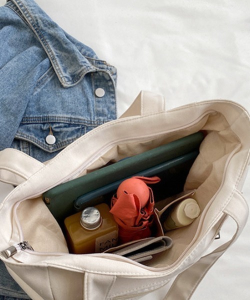 Miniministore（ミニミニストア）の「キャンバストートバッグ 韓国肩掛けバッグ（トートバッグ・レディース・ベージュ/ブラック/グリーン/アイボリー・フリー）」の22枚目の写真