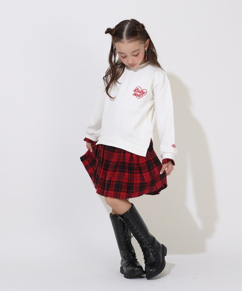 BABYDOLL(ベビードール)の「フリル袖ドッキング ワンピース 8954K(ワンピース・キッズ・パープル/オフホワイト・100cm/80cm/120cm/130cm/90cm/110cm/140cm)」の2枚目の写真