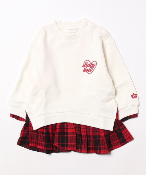 BABYDOLL(ベビードール)の「フリル袖ドッキング ワンピース 8954K(ワンピース・キッズ・パープル/オフホワイト・100cm/80cm/120cm/130cm/90cm/110cm/140cm)」の4枚目の写真