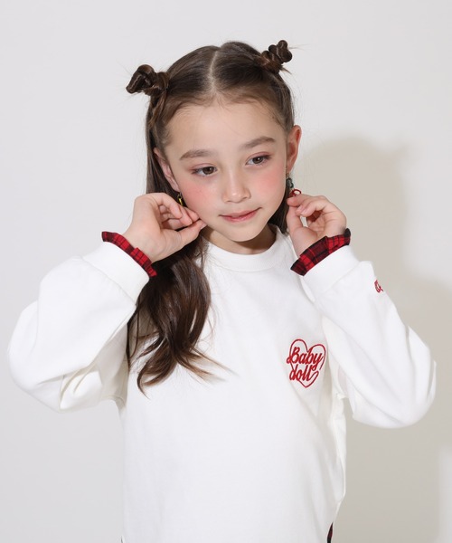 BABYDOLL(ベビードール)の「フリル袖ドッキング ワンピース 8954K(ワンピース・キッズ・パープル/オフホワイト・100cm/80cm/120cm/130cm/90cm/110cm/140cm)」の10枚目の写真