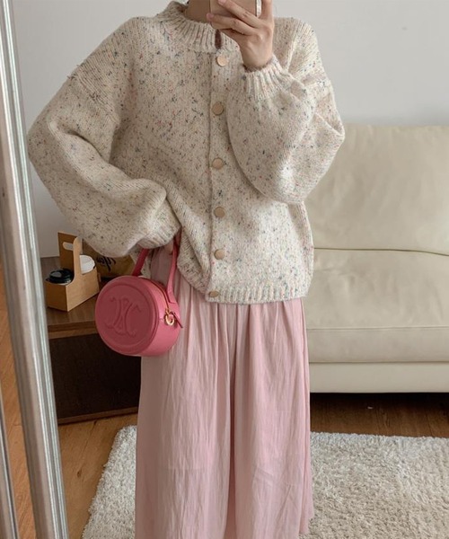 MILAE（ミレ）の「ミックスオーバーサイズニットカーディガン（カーディガン/ボレロ・レディース・オフホワイト/ライトパープル・FREE）」の6枚目の写真