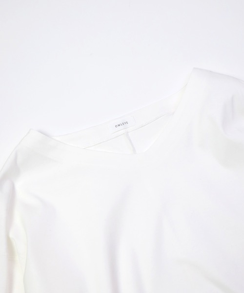 OWLEYE by domingo（アウルアイ バイドミンゴ）の「[ OWLEYE by domingo / アウルアイ ] 60/- シルケットスムースラウンドプルオーバー（スウェット・レディース・グレイッシュベージュ/ブルーグレー/ホワイト・FREE）」の16枚目の写真