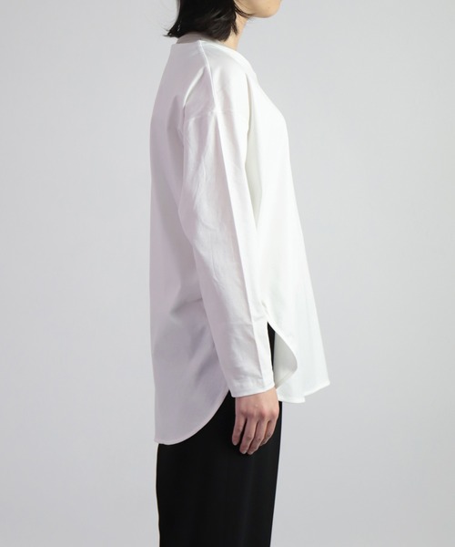OWLEYE by domingo（アウルアイ バイドミンゴ）の「[ OWLEYE by domingo / アウルアイ ] 60/- シルケットスムースラウンドプルオーバー（スウェット・レディース・グレイッシュベージュ/ブルーグレー/ホワイト・FREE）」の20枚目の写真