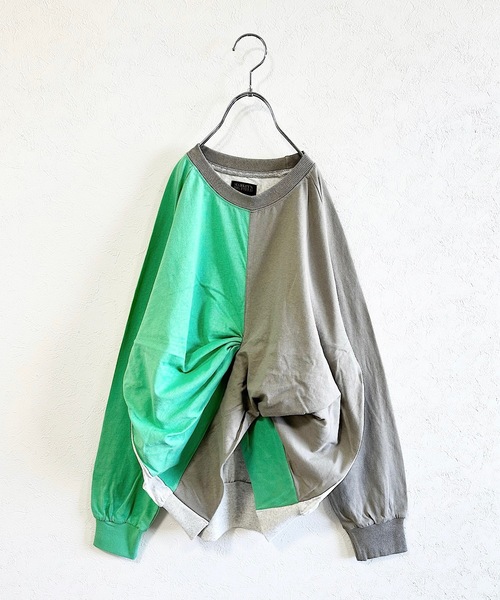 BIG FIELD（ビッグフィールド）の「ナガソデクロスロンT/おとな（Tシャツ/カットソー・レディース・パープル/オフホワイト/グレー/チャコール・160cm）」の3枚目の写真