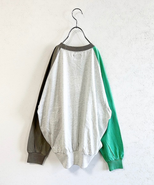 BIG FIELD（ビッグフィールド）の「ナガソデクロスロンT/おとな（Tシャツ/カットソー・レディース・パープル/オフホワイト/グレー/チャコール・160cm）」の12枚目の写真