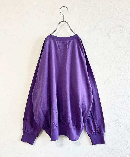 BIG FIELD（ビッグフィールド）の「ナガソデクロスロンT/おとな（Tシャツ/カットソー・レディース・パープル/オフホワイト/グレー/チャコール・160cm）」の14枚目の写真