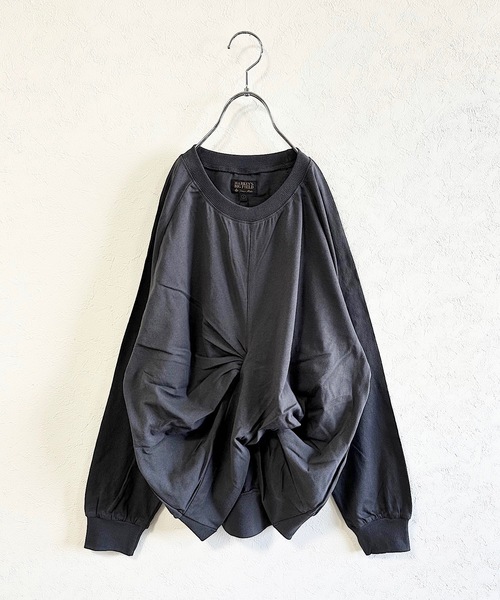 BIG FIELD（ビッグフィールド）の「ナガソデクロスロンT/おとな（Tシャツ/カットソー・レディース・パープル/オフホワイト/グレー/チャコール・160cm）」の10枚目の写真