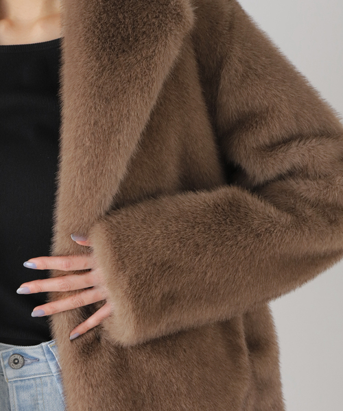 セール】フェイクファーショートコート（その他アウター）｜Spick