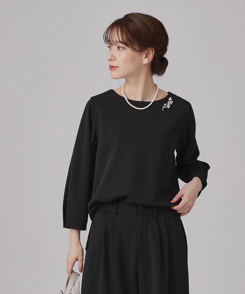 SHOO・LA・RUE(シューラルー)の「◆【通勤/デイリー/セットアップ可】カットジョーゼット お袖タック トップス(シャツ/ブラウス・レディース・ベージュ系その他7/ブラック系3・02/03/04)」の6枚目の写真