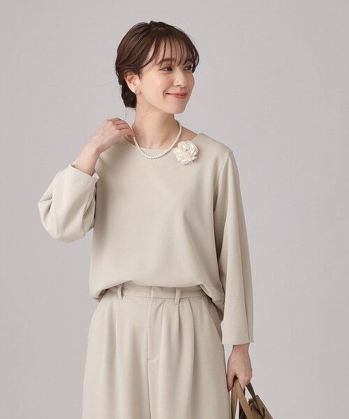 SHOO・LA・RUE(シューラルー)の「◆【通勤/デイリー/セットアップ可】カットジョーゼット お袖タック トップス(シャツ/ブラウス・レディース・ベージュ系その他7/ブラック系3・02/03/04)」の19枚目の写真