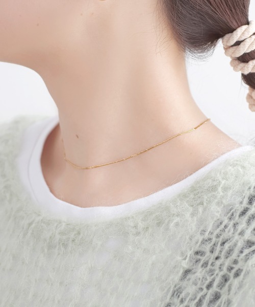 ANEMONE(アネモネ)の「【ステンレス】スリムチェーンネックレス(ネックレス・レディース・ゴールド/ピンクゴールド・FREE)」の2枚目の写真