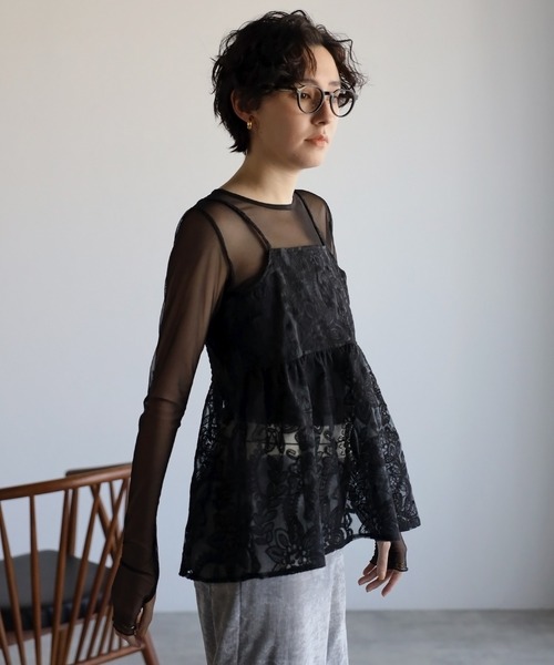 amini(アミニ)の「【2024 S/S新作】レースビスチェ(キャミソール・レディース・ブラック/アイボリー・MEDIUM)」の13枚目の写真