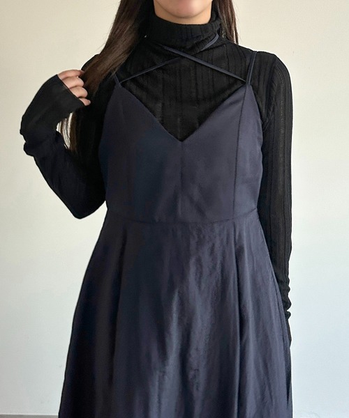 apres jour mignon(アプレジュールミニョン)の「ナイロン異素材キャミワンピース【ZOZOTOWN限定アイテム】(ワンピース・レディース・ネイビー/ブラック・MEDIUM/SMALL/X-LARGE)」の14枚目の写真