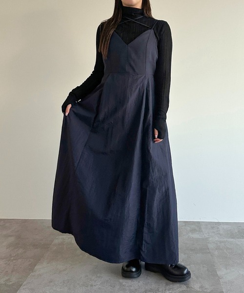 apres jour mignon(アプレジュールミニョン)の「ナイロン異素材キャミワンピース【ZOZOTOWN限定アイテム】(ワンピース・レディース・ネイビー/ブラック・MEDIUM/SMALL/X-LARGE)」の20枚目の写真