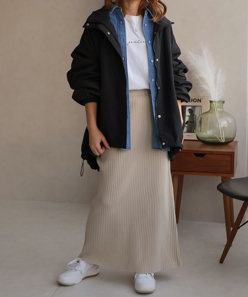 Social GIRL（ソーシャルガール）の「スタンドカラー モンスターパーカー モンスターコート（マウンテンパーカー・レディース・アイボリー/グレイッシュベージュ/カーキ/ブラック・M/L）」の11枚目の写真