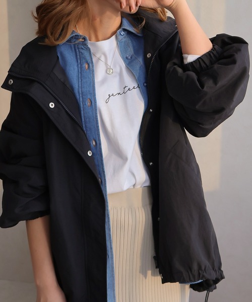 Social GIRL（ソーシャルガール）の「スタンドカラー モンスターパーカー モンスターコート（マウンテンパーカー・レディース・アイボリー/グレイッシュベージュ/カーキ/ブラック・M/L）」の8枚目の写真