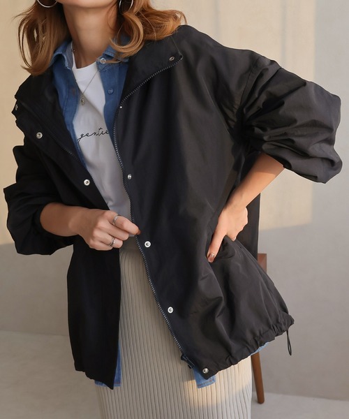 Social GIRL（ソーシャルガール）の「スタンドカラー モンスターパーカー モンスターコート（マウンテンパーカー・レディース・アイボリー/グレイッシュベージュ/カーキ/ブラック・M/L）」の6枚目の写真