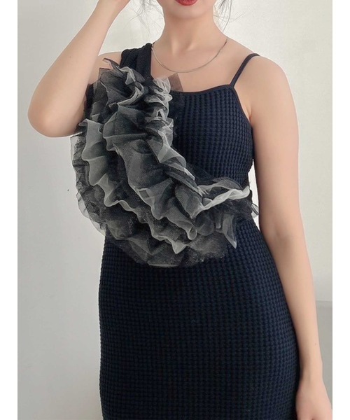 dazzlin（ダズリン）の「チュールフリルマルチwayビスチェバッグ（ベスト・レディース・グレー/ブルー/オレンジ/パープル/その他1/ピンク/グリーン・FREE）」の7枚目の写真