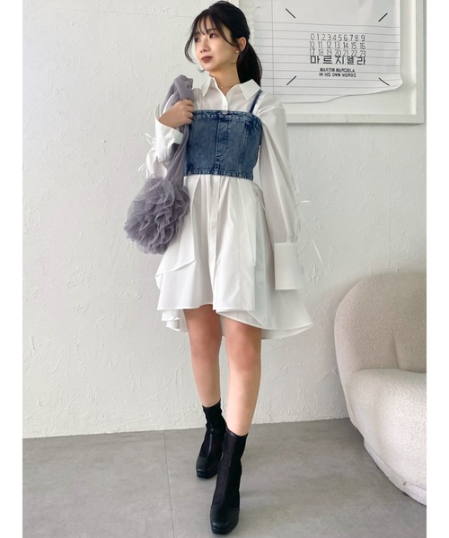 dazzlin（ダズリン）の「チュールフリルマルチwayビスチェバッグ（ベスト・レディース・グレー/ブルー/オレンジ/パープル/その他1/ピンク/グリーン・FREE）」の17枚目の写真