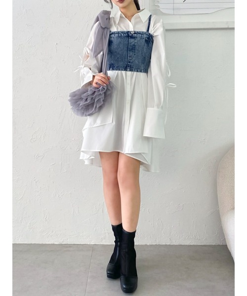 dazzlin（ダズリン）の「チュールフリルマルチwayビスチェバッグ（ベスト・レディース・グレー/ブルー/オレンジ/パープル/その他1/ピンク/グリーン・FREE）」の18枚目の写真