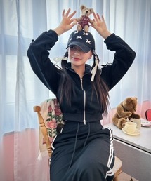 ipugo（イプゴ）の「ipugo/イプゴ リボンスウェット スカート セットアップ（セットアップ）」