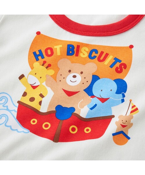 HOT BISCUITS(ホットビスケッツ)の「ビーンズ ルームウェア 上下セット(ルームウェア/パジャマ・キッズ・ホワイト/サックスブルー・80cm/100cm/90cm/120cm/110cm)」の4枚目の写真