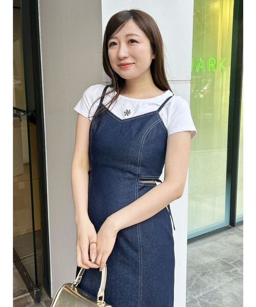 MERCURYDUO（マーキュリーデュオ）の「エンブロイダリーワンポイントロゴTシャツ（Tシャツ/カットソー・レディース・ブラック/レッド/オフホワイト・FREE）」の9枚目の写真