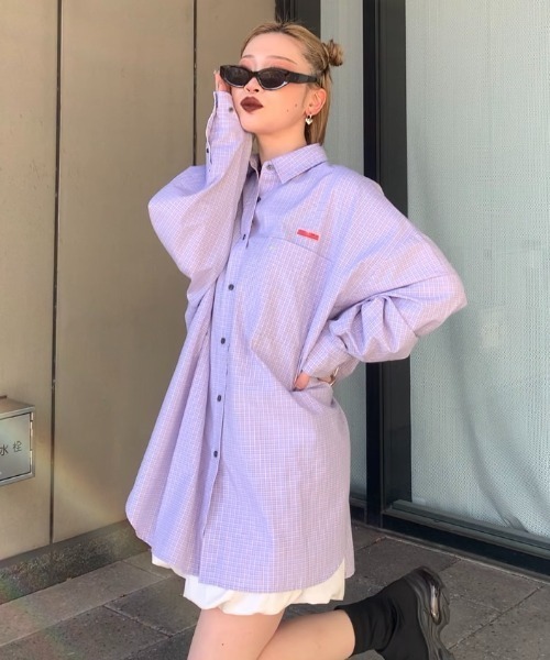 25quee】ストリートアソートチェックBIGシャツ/109465（シャツ