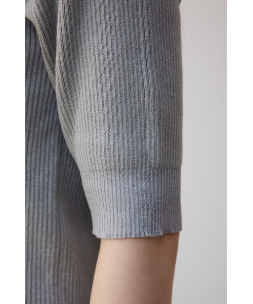 AZUL by moussy（アズールバイマウジー）の「シアー切替5分袖リブニットトップス（Tシャツ/カットソー・レディース・ブルー/ブラック/ライトグレー・FREE）」の22枚目の写真