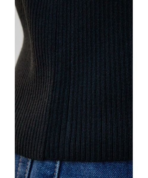 AZUL by moussy（アズールバイマウジー）の「シアー切替5分袖リブニットトップス（Tシャツ/カットソー・レディース・ブルー/ブラック/ライトグレー・FREE）」の13枚目の写真