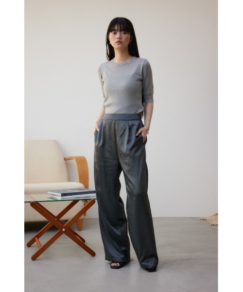 AZUL by moussy（アズールバイマウジー）の「シアー切替5分袖リブニットトップス（Tシャツ/カットソー・レディース・ブルー/ブラック/ライトグレー・FREE）」の16枚目の写真