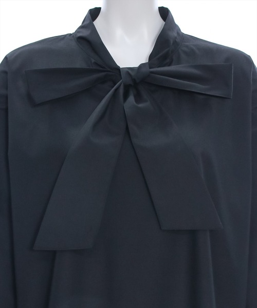 clear（クリア）の「≪再入荷≫袖口チュール切替リボンブラウス[着回し力抜群 ガーリー]（シャツ/ブラウス・レディース・ブラック/オフホワイト・F）」の9枚目の写真