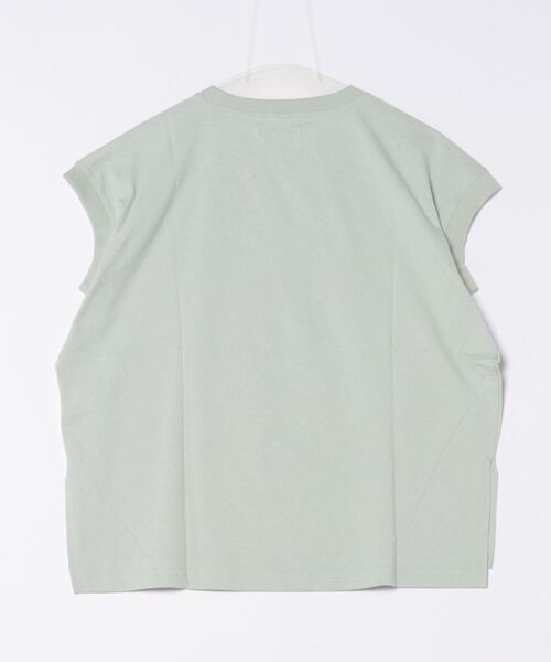 EUCLAID（エウクレイド）の「フレンチスリーブロゴＴシャツ（Tシャツ/カットソー・レディース・ライトグリーン/オフホワイト/チャコールグレー・38）」の18枚目の写真