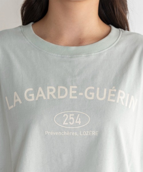 EUCLAID（エウクレイド）の「フレンチスリーブロゴＴシャツ（Tシャツ/カットソー・レディース・ライトグリーン/オフホワイト/チャコールグレー・38）」の15枚目の写真