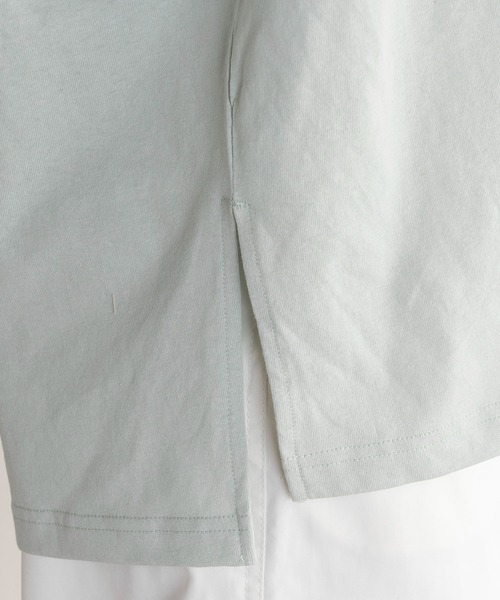 EUCLAID（エウクレイド）の「フレンチスリーブロゴＴシャツ（Tシャツ/カットソー・レディース・ライトグリーン/オフホワイト/チャコールグレー・38）」の14枚目の写真