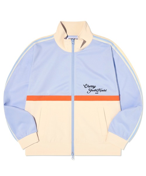 KIRSH(キルシー)の「KIRSH COLOR MIX TRACK JERSEY JACKET キルシー カラー ミックス トラックジャケット(ジャージ・レディース・アイボリー/スカイブルー・ONE SIZE)」の2枚目の写真
