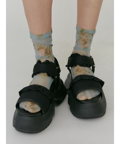 merry jenny(メリージェニー)の「【ZOZOTOWN限定】フリルメッシュスニーカーサンダル(サンダル・レディース・ブラック/ピンク/アイボリー・MEDIUM/LARGE)」の16枚目の写真