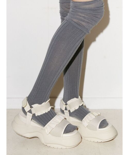 merry jenny(メリージェニー)の「【ZOZOTOWN限定】フリルメッシュスニーカーサンダル(サンダル・レディース・ブラック/ピンク/アイボリー・MEDIUM/LARGE)」の21枚目の写真